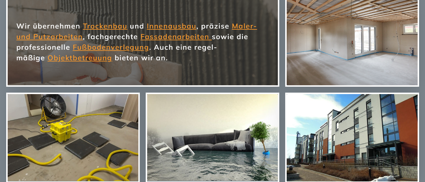 Website für Sanierungsbetrieb